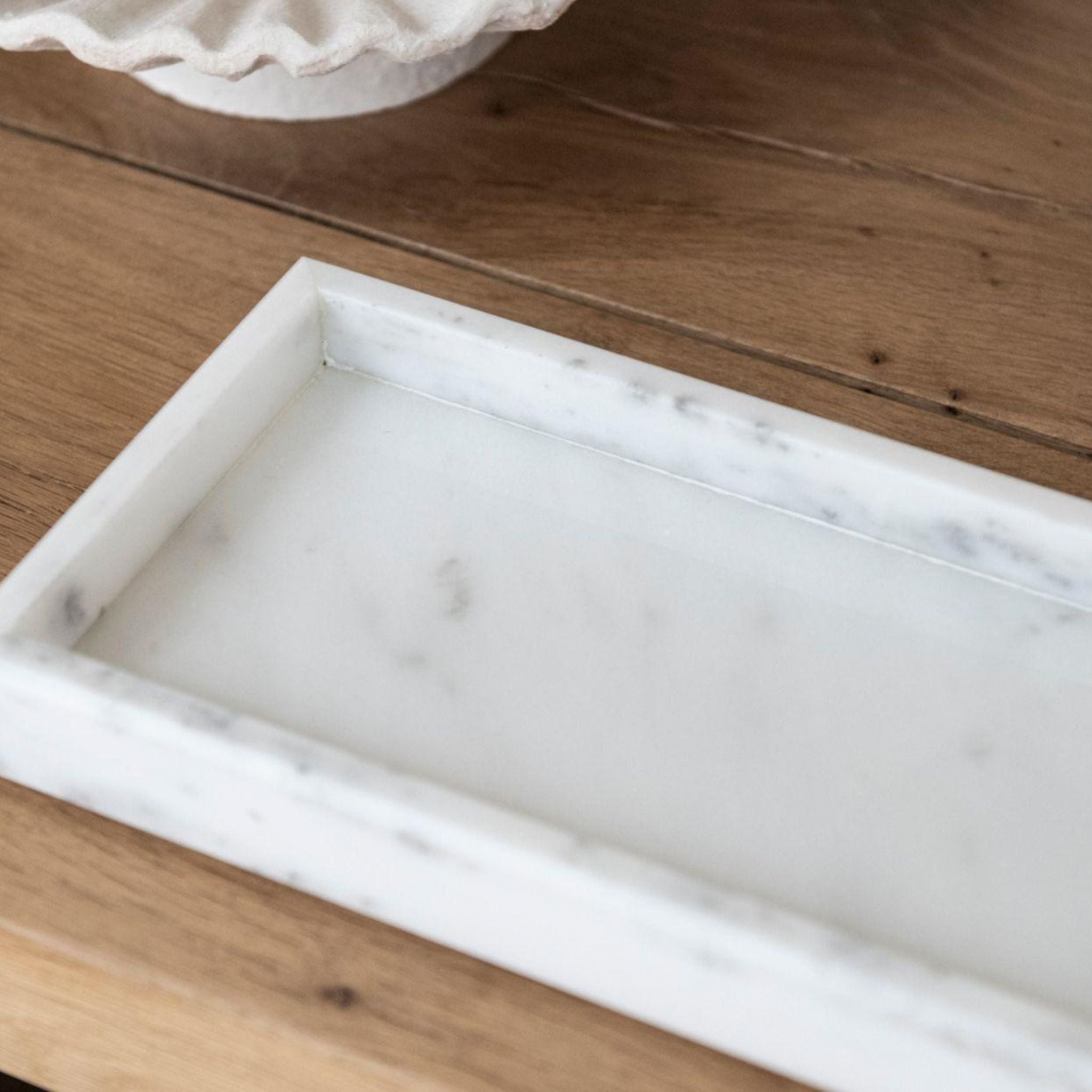 Rectangular decorative marble tray