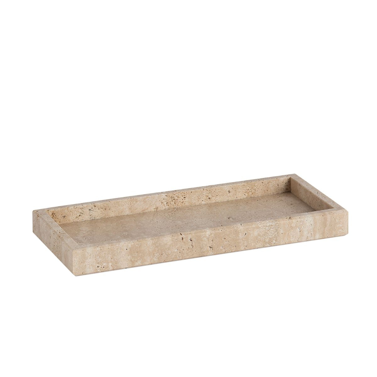 Bandeja rectangular de mármol travertino