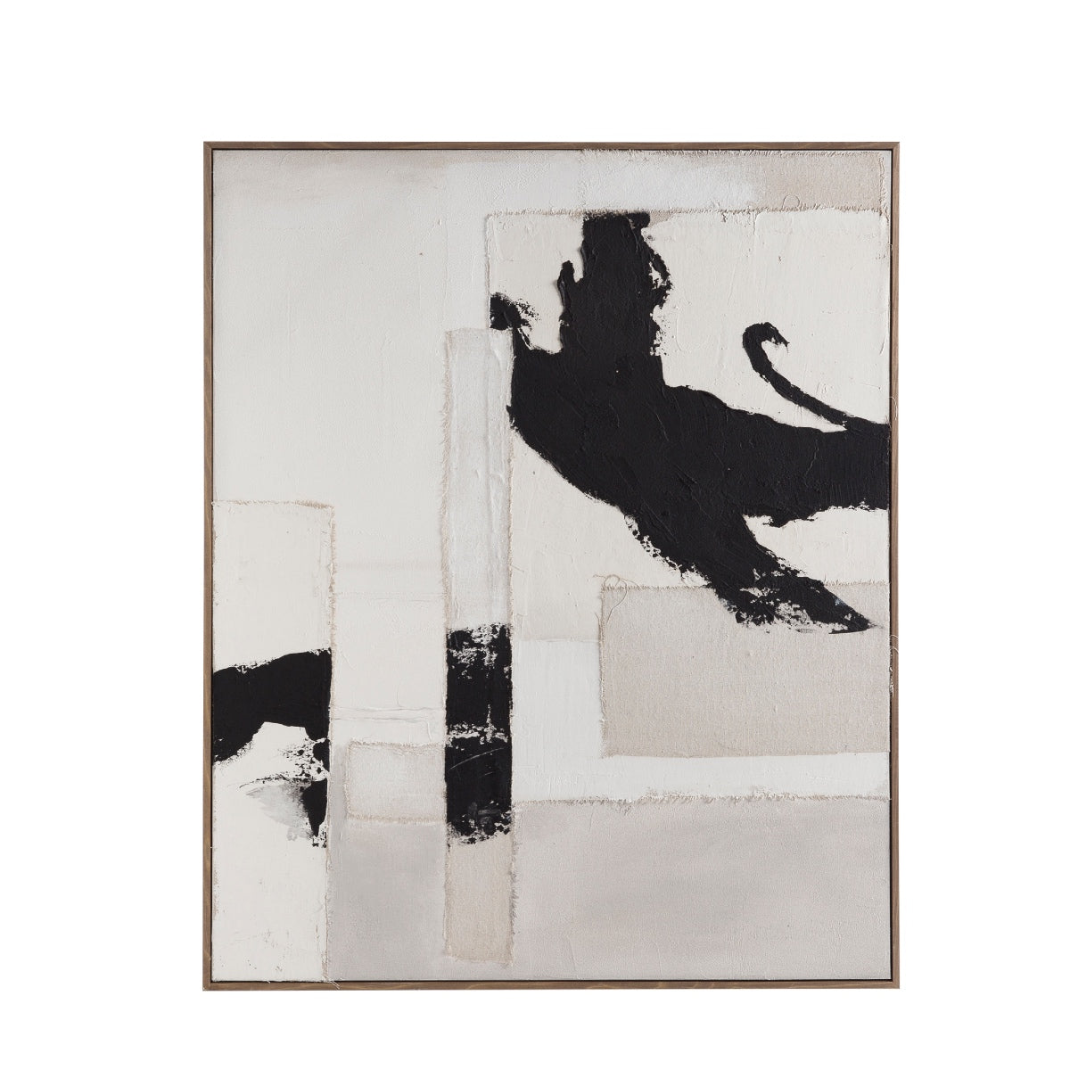 Cuadro abstracto blanco y negro Osaka 80 × 100