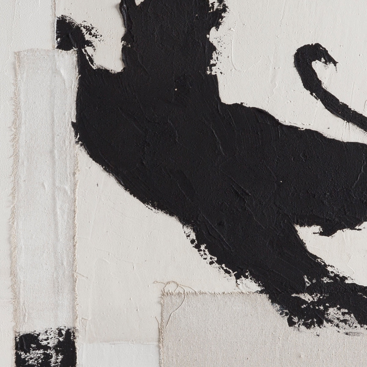 Cuadro abstracto blanco y negro Osaka 80 × 100