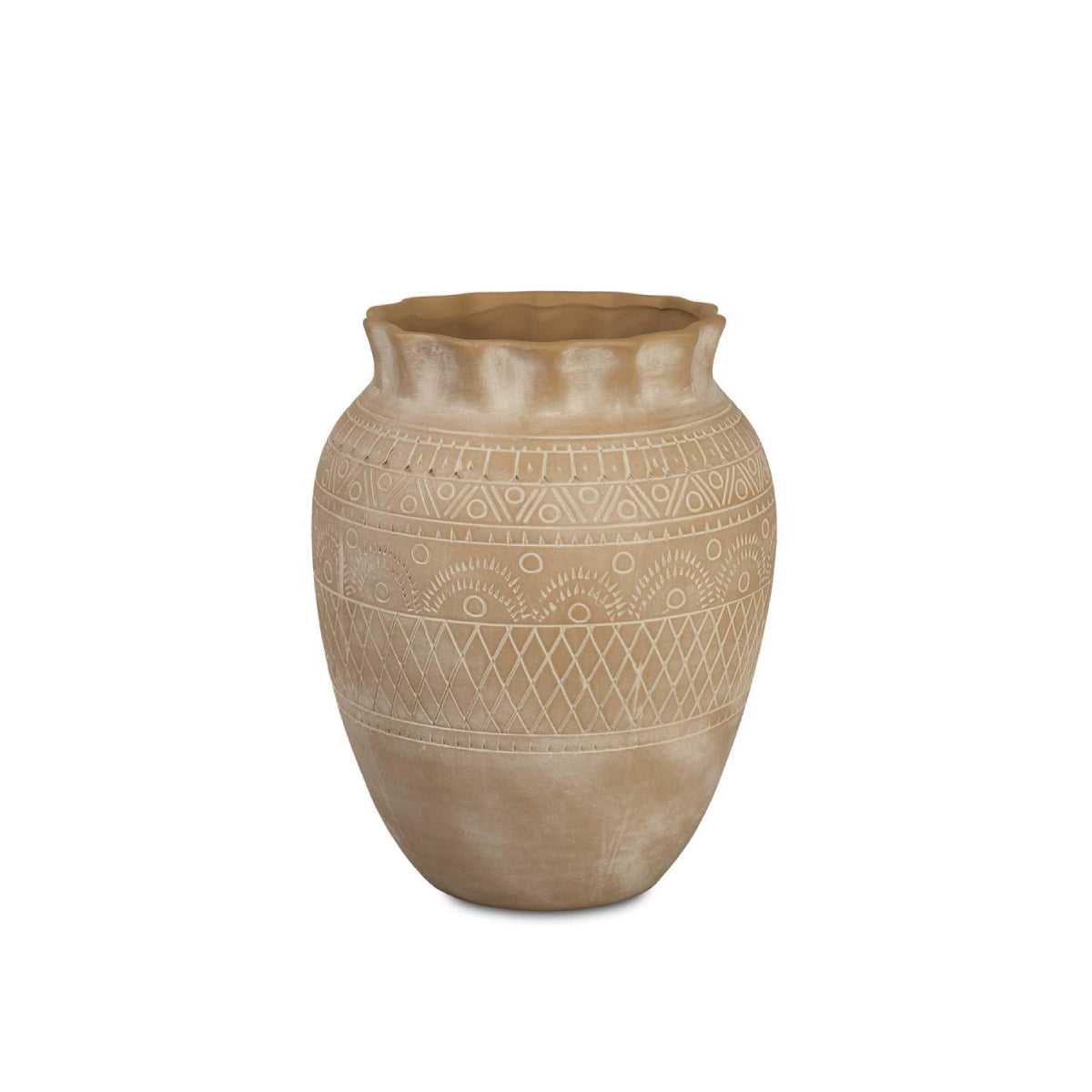 Jarrón decorativo de cerámica beige Binibeca