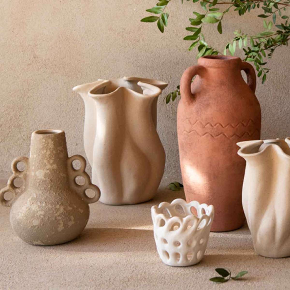 Jarrón decorativo de cerámica Atacama marrón 19 cm