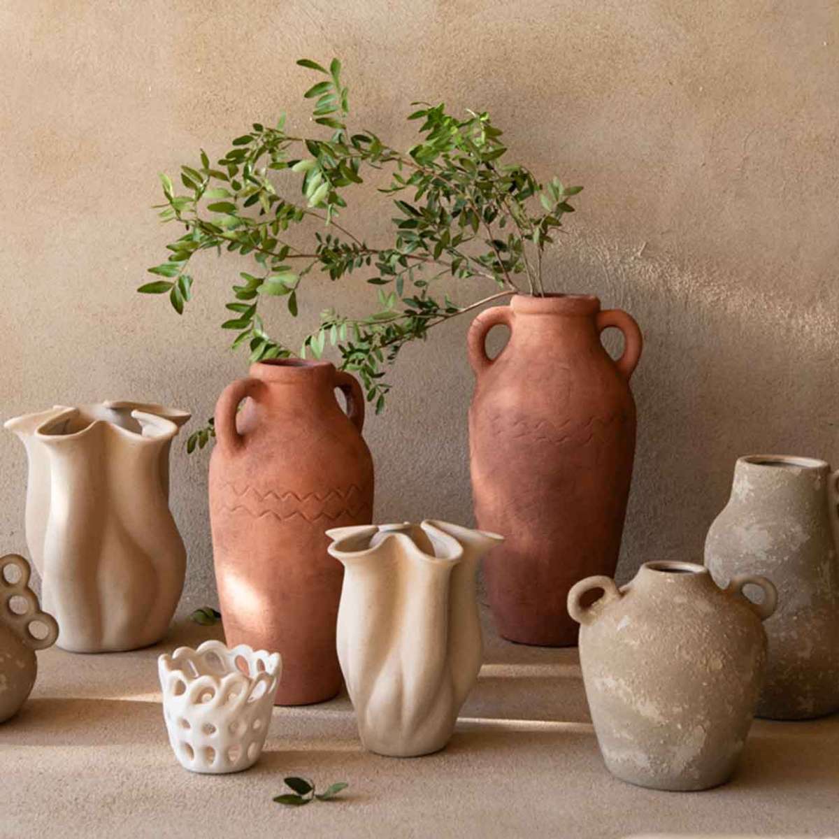 Jarrón decorativo de cerámica Atacama marrón 17 cm