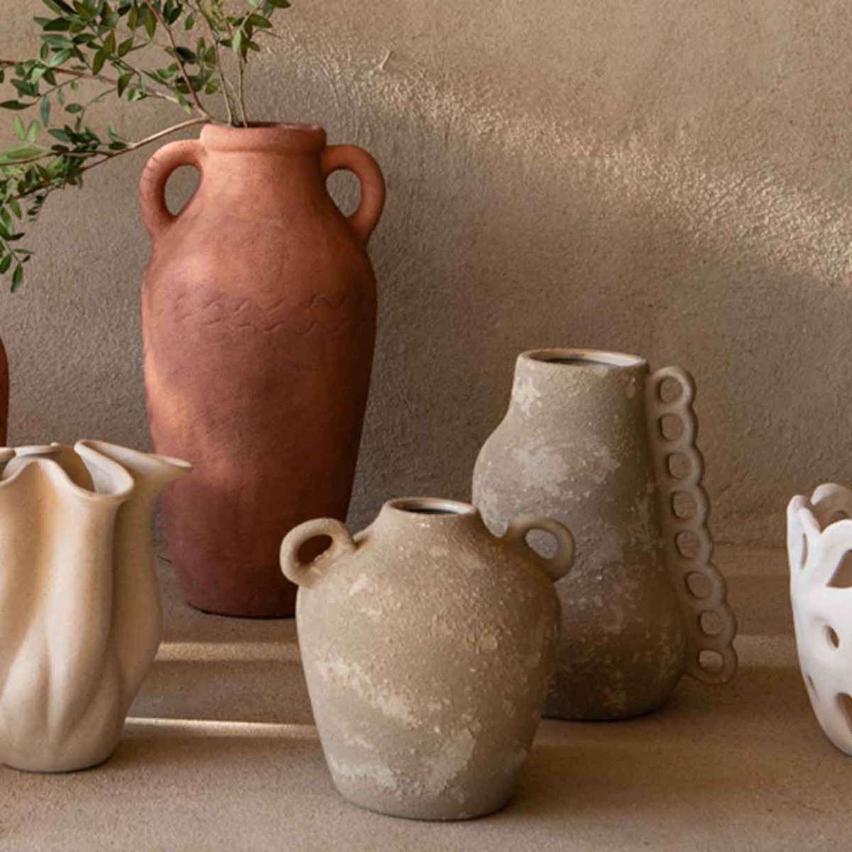 Jarrón decorativo de cerámica Atacama marrón 17 cm