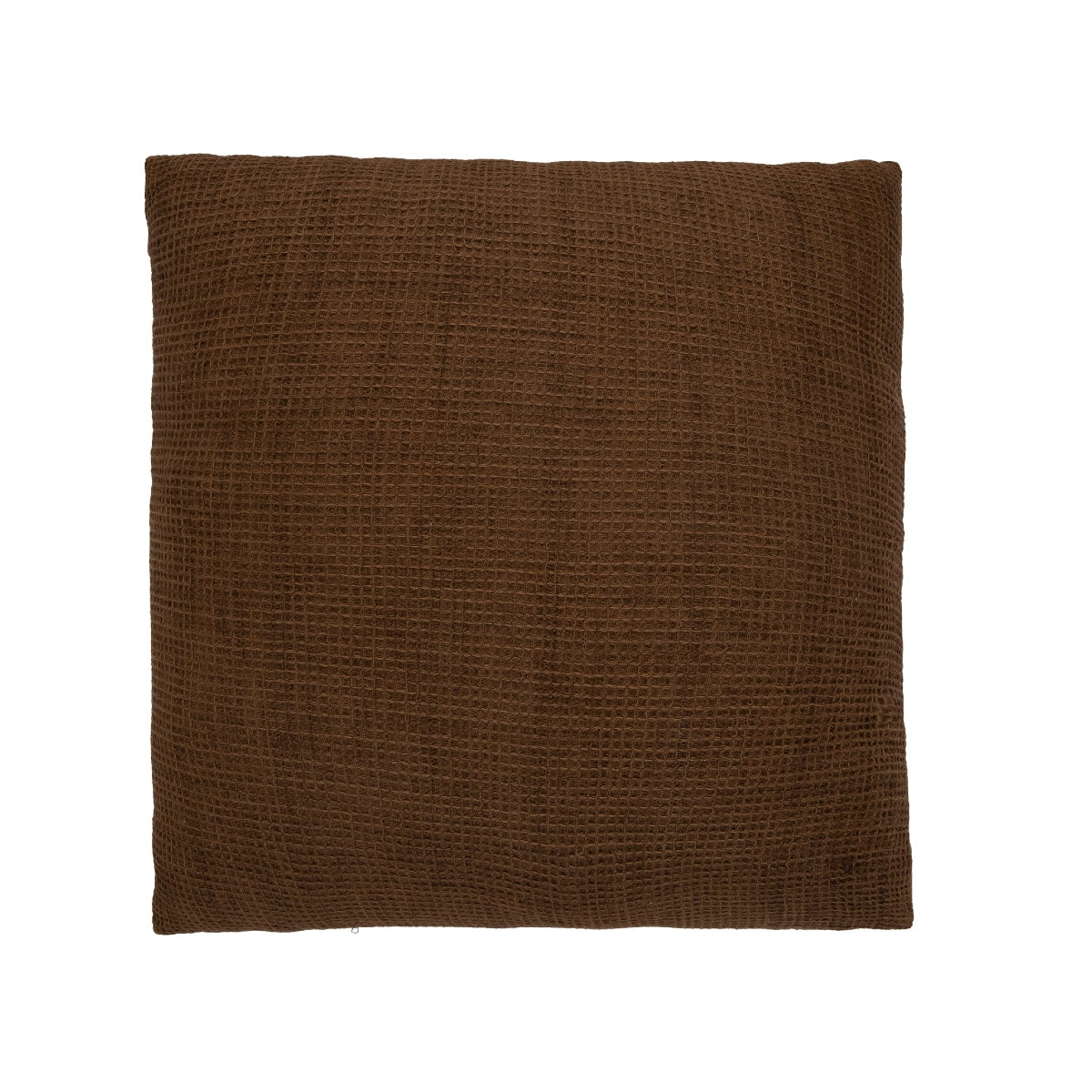 Cojín de algodón marrón Waffle 50x50