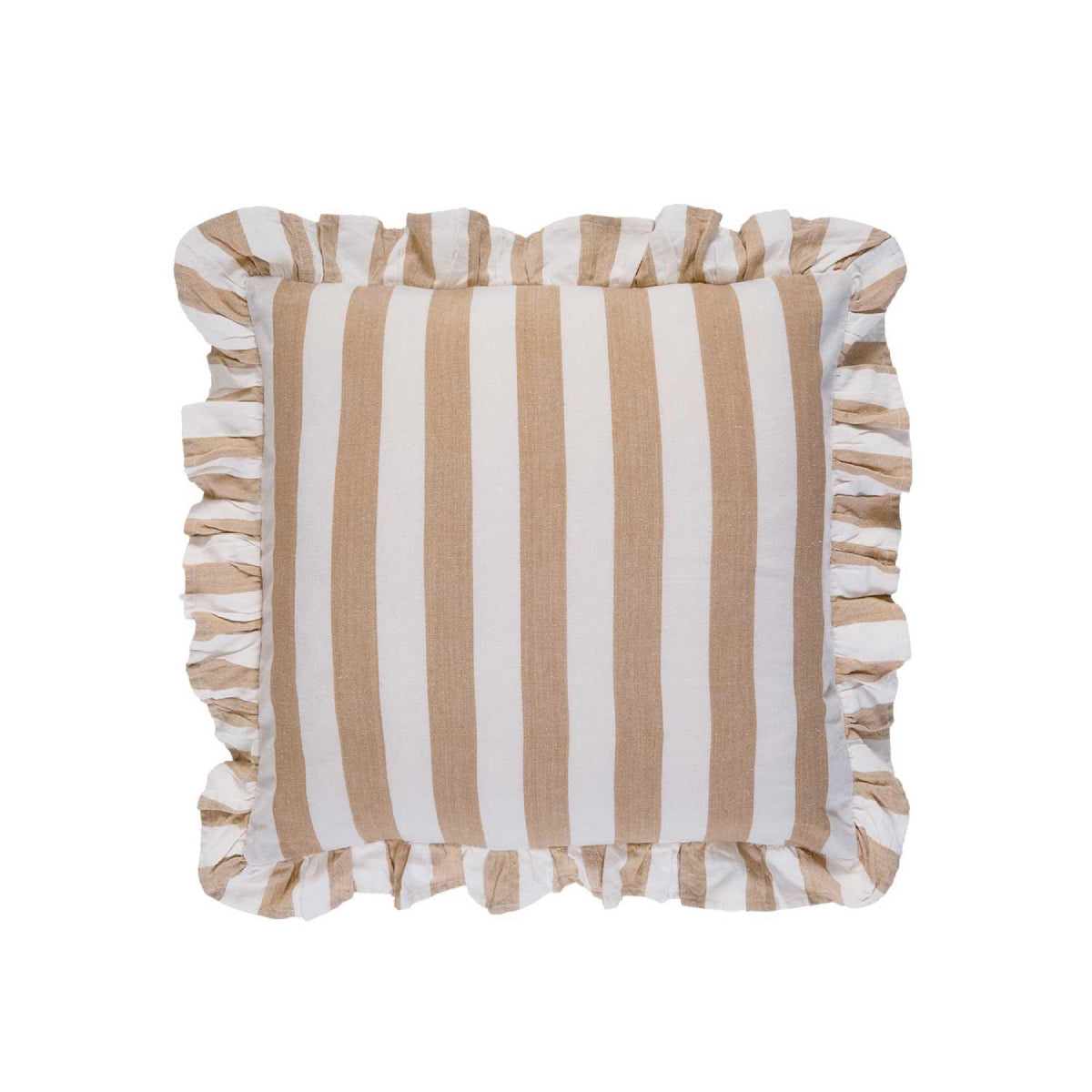 Cojín cuadrado con rayas beige Triana
