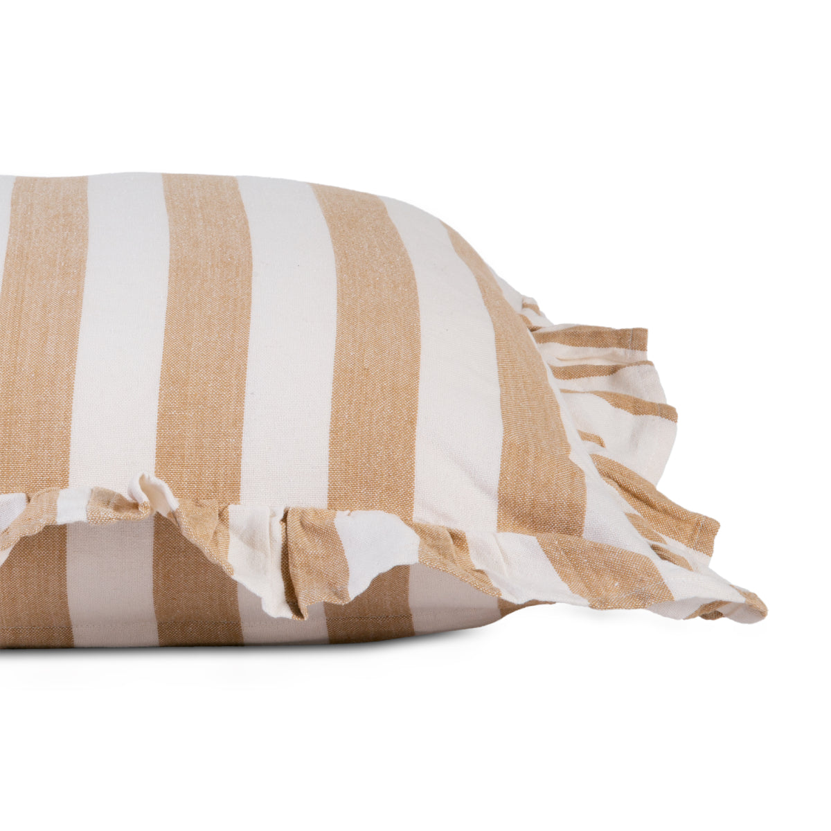 Cojín cuadrado con rayas beige Triana