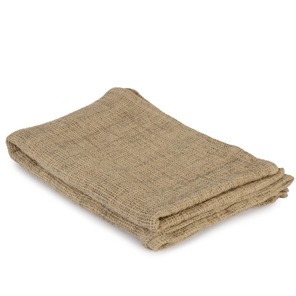 Manta de algodón beige Waffle 130x170