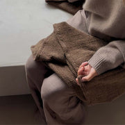 Manta de algodón marrón waffle