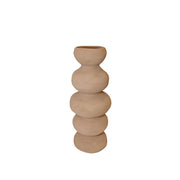 Jarrón de cerámica terracota Trapani Ø15x38 cm con esferas apiladas, Andrea House