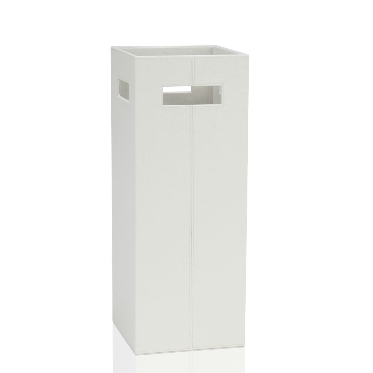 Classic white leather umbrella stand