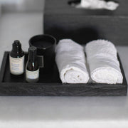 Modern black slate bath tray
