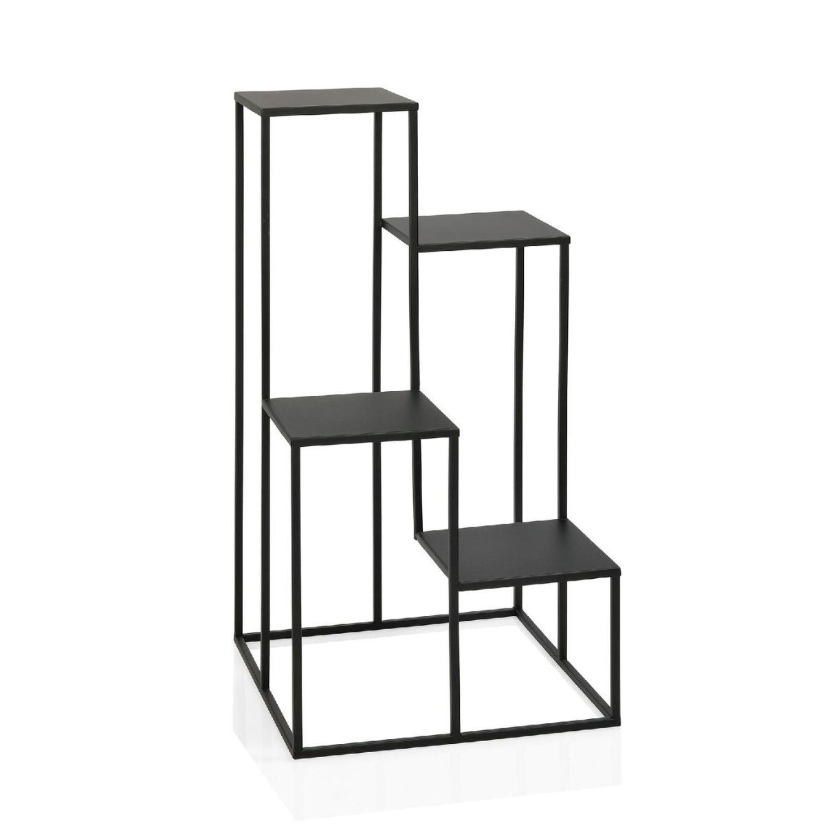 Soporte para macetas de varias alturas de metal negro