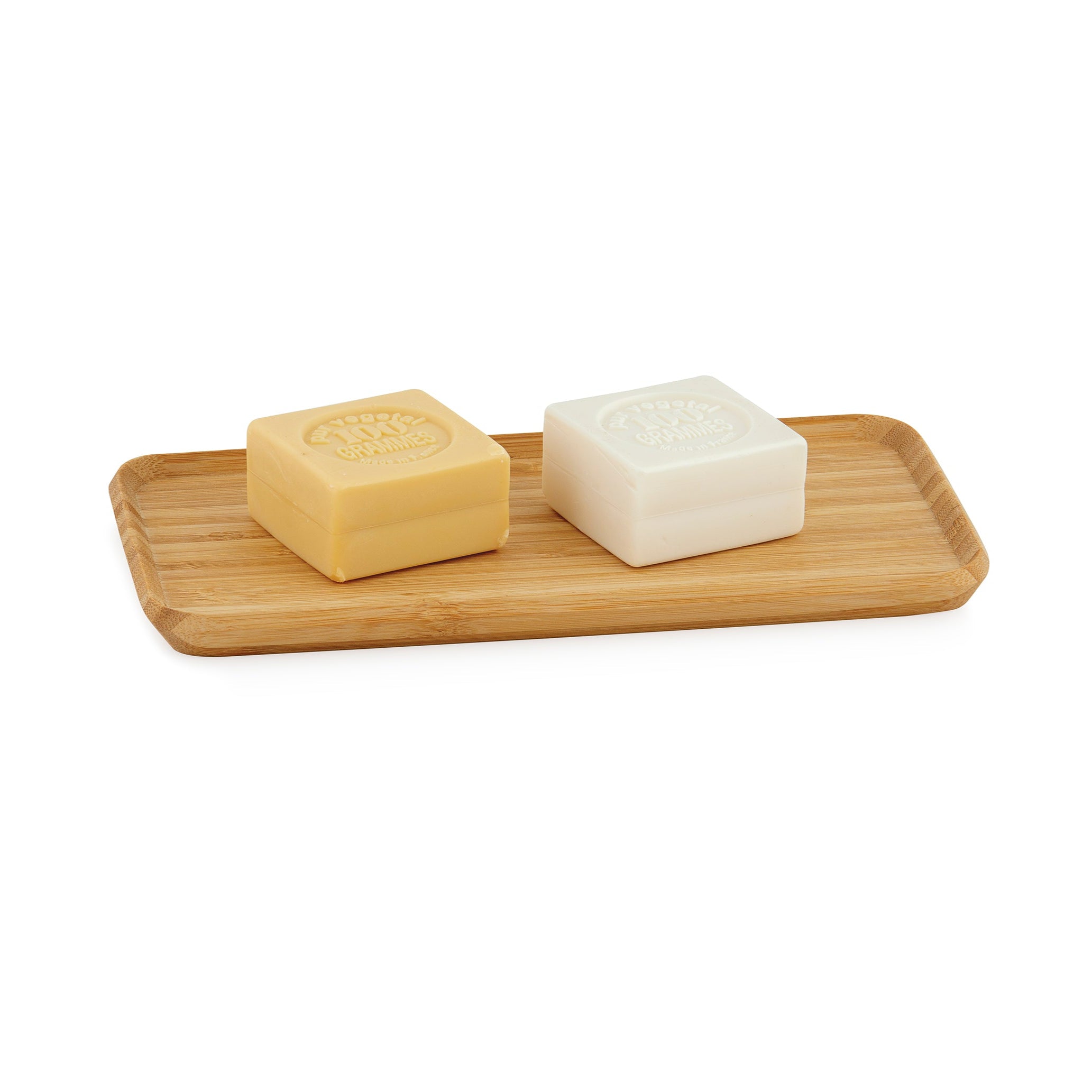 Beige rectangular bamboo decorative tray 24cm