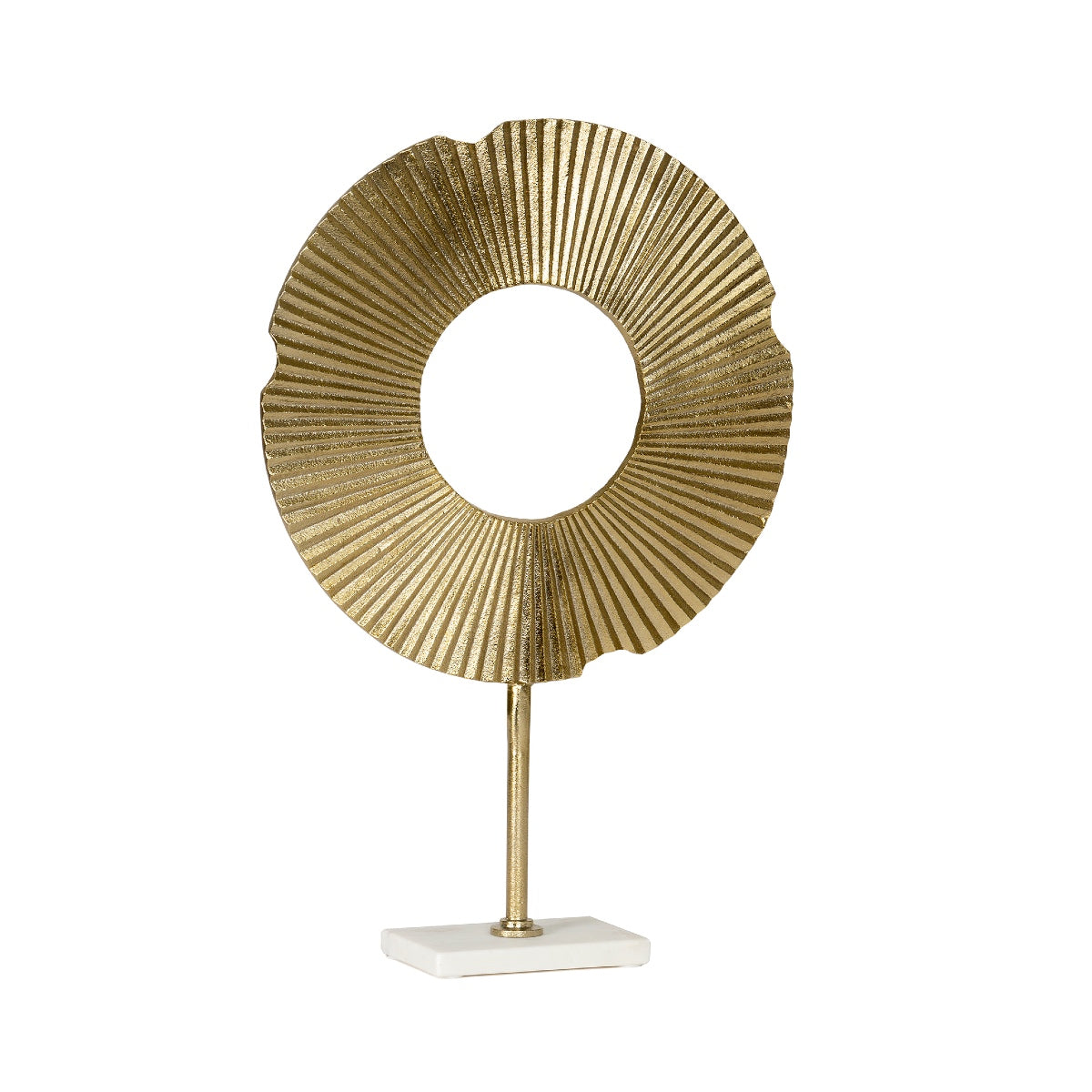 Abstract decorative figure made of golden metal