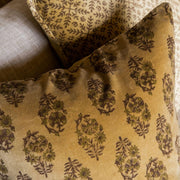 Vintage yellow velvet cushion 45x45