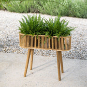 Bamboo and rattan floor planter