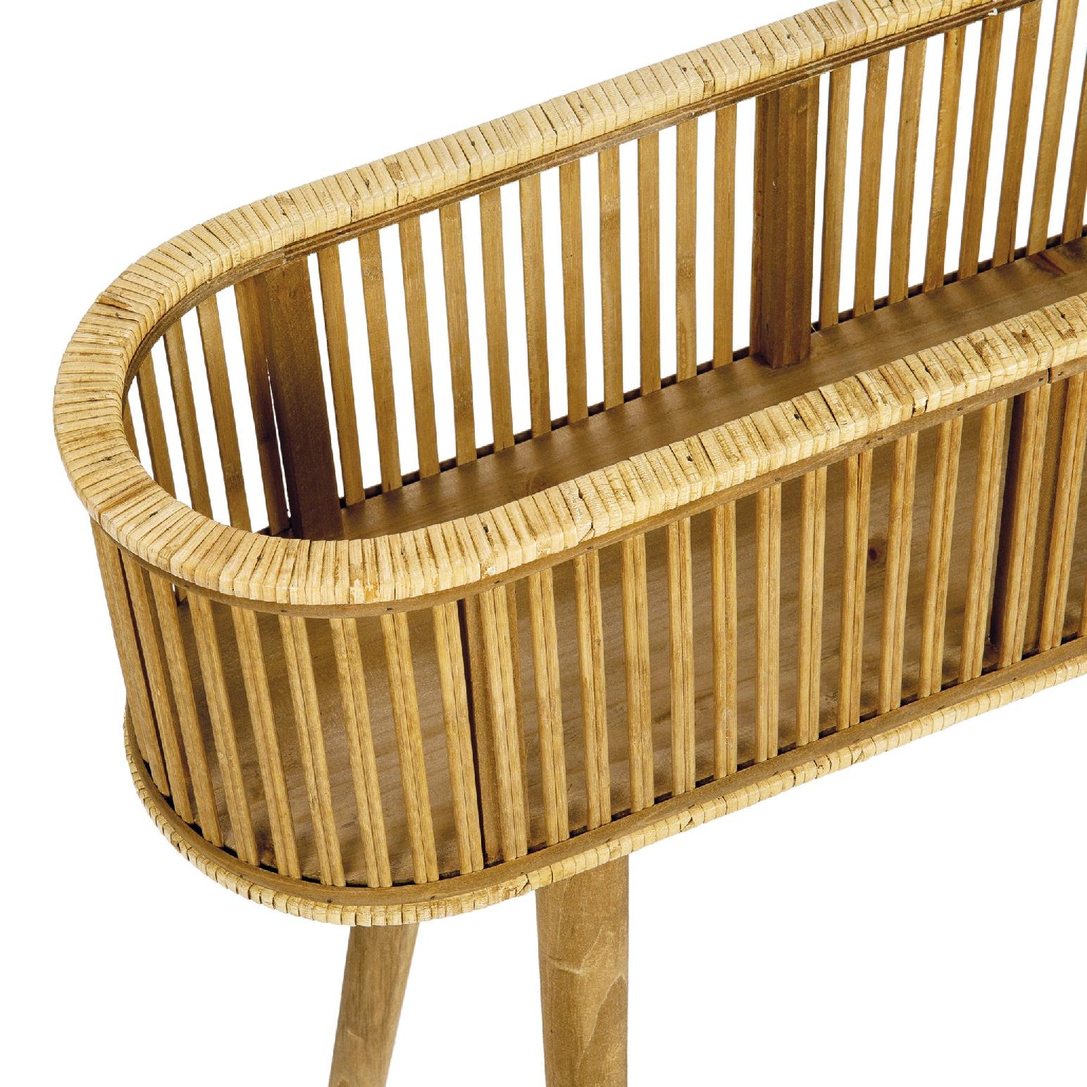 Bamboo and rattan floor planter