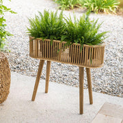 Bamboo and rattan floor planter