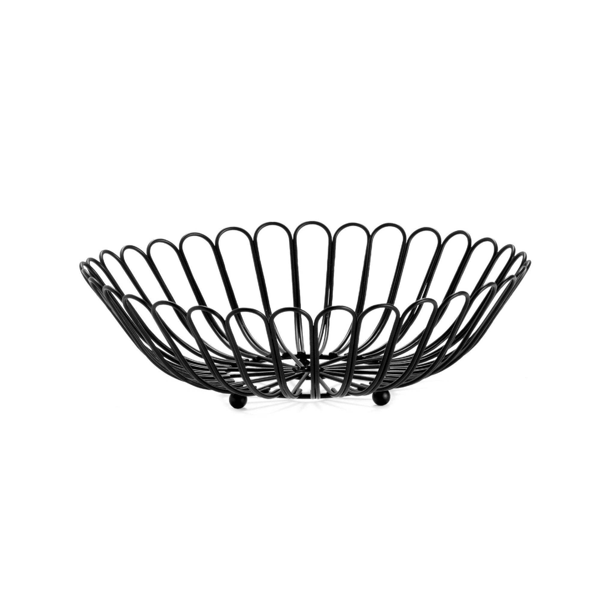 Centro de mesa para fruta negro de metal