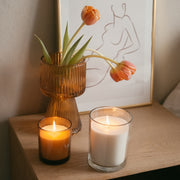 Scented candle in a 12cm glass jar