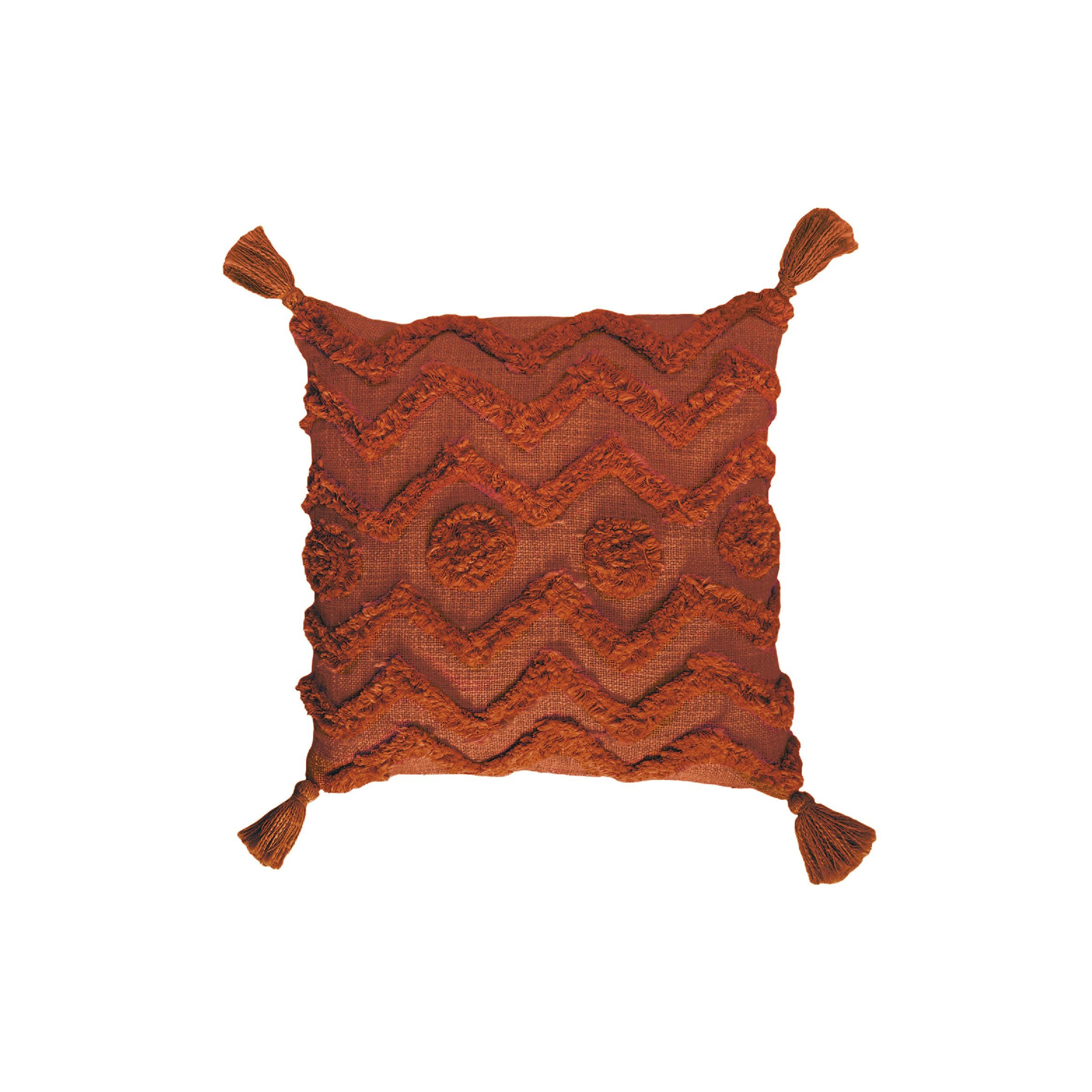 Cojín de algodón rojo estilo boho