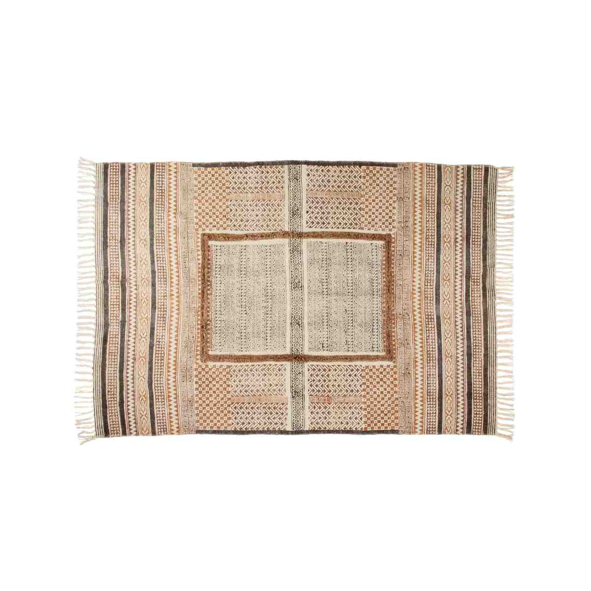 Alfombra étnica de pie de cama de algodón