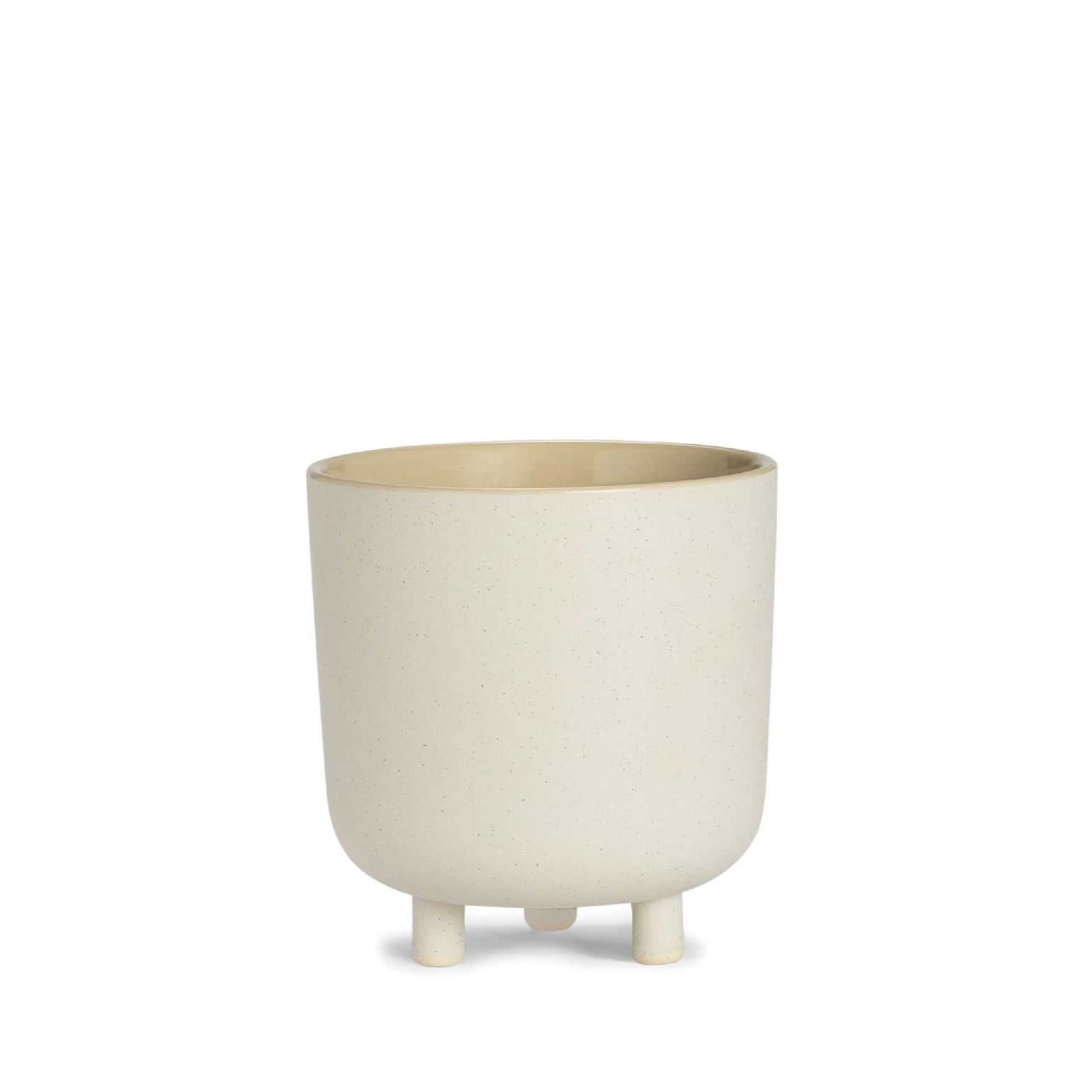 White ceramic tabletop pot 23cm