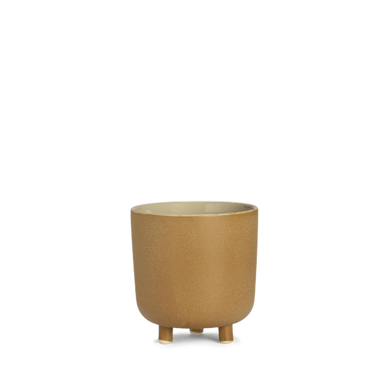 Beige ceramic tabletop pot 23cm