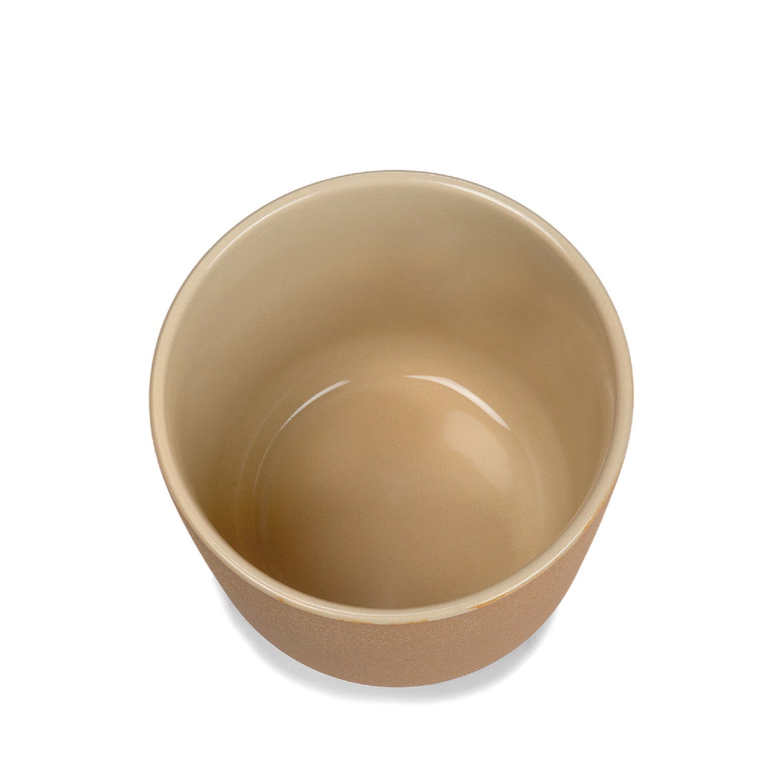 Beige ceramic tabletop pot 23cm
