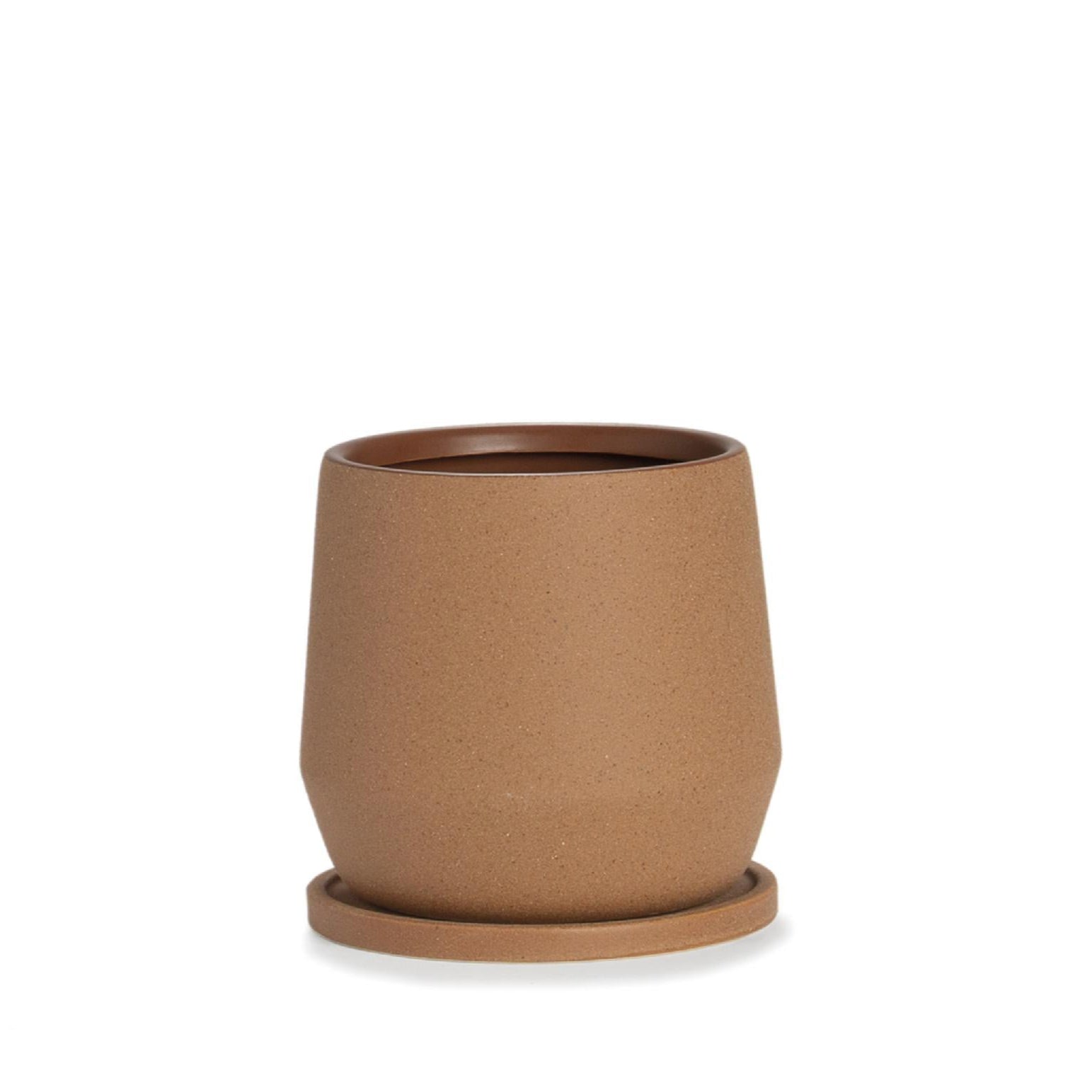 Decorative brown ceramic pot 22cm
