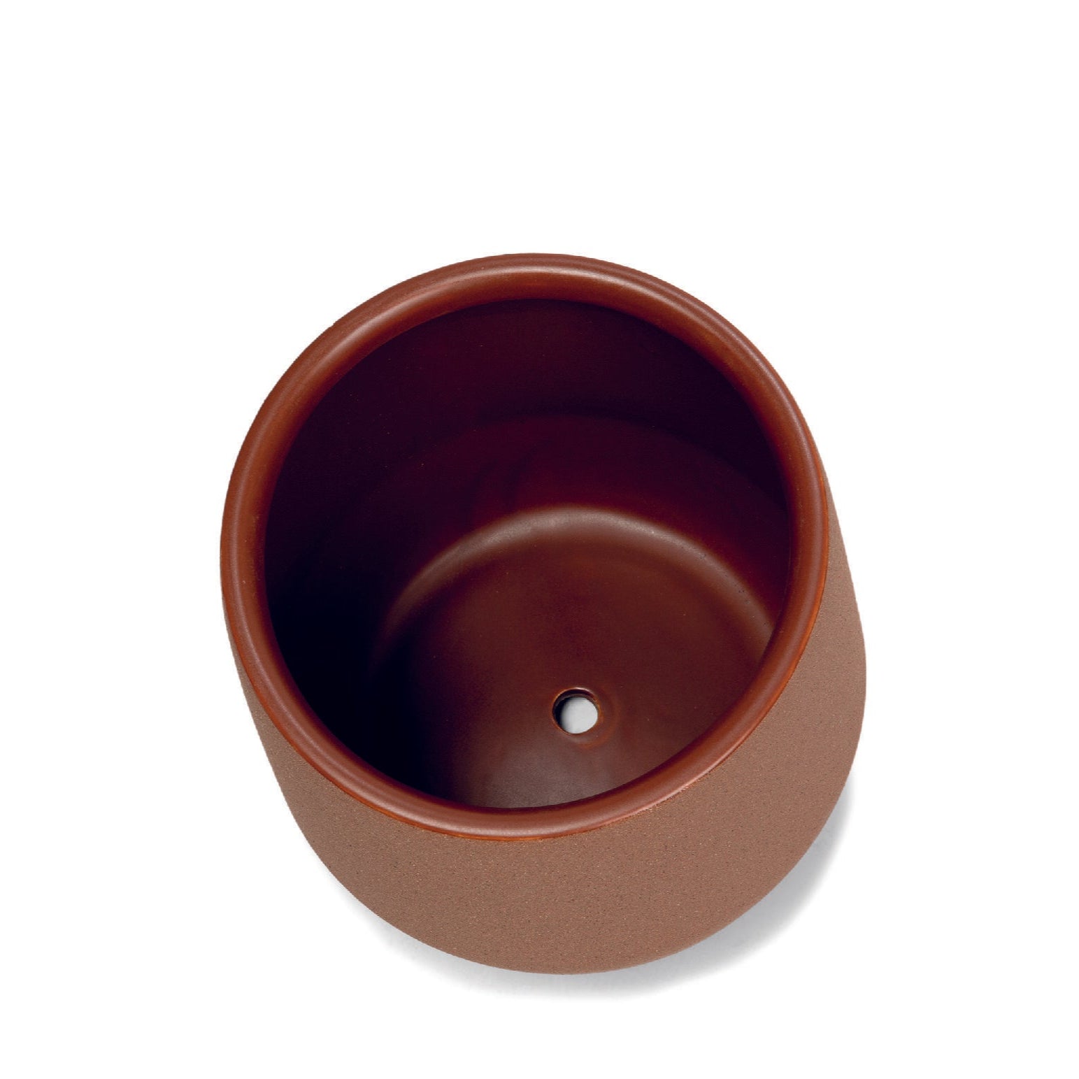 Decorative brown ceramic pot 22cm