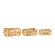 Set de 3 cestas de fibra natural trenzada
