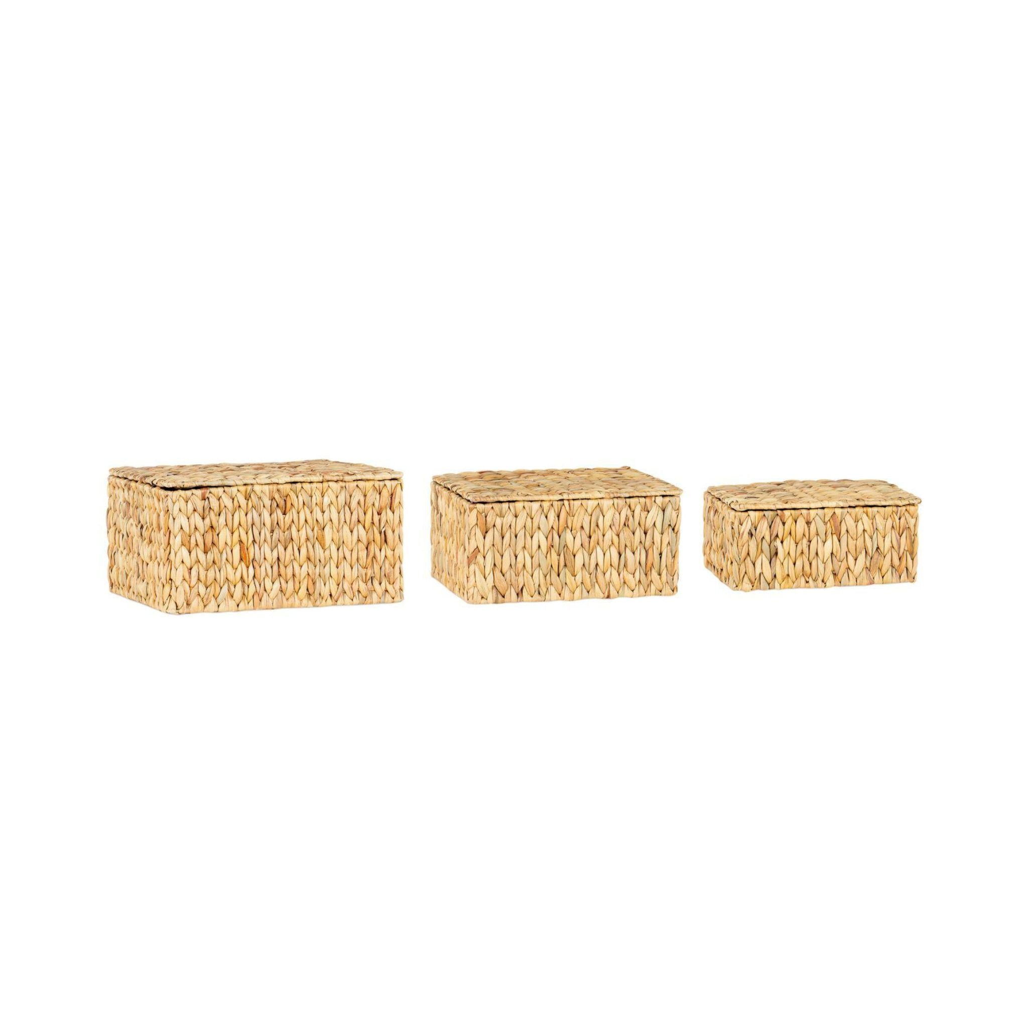 Set de 3 cajas de fibra natural trenzada
