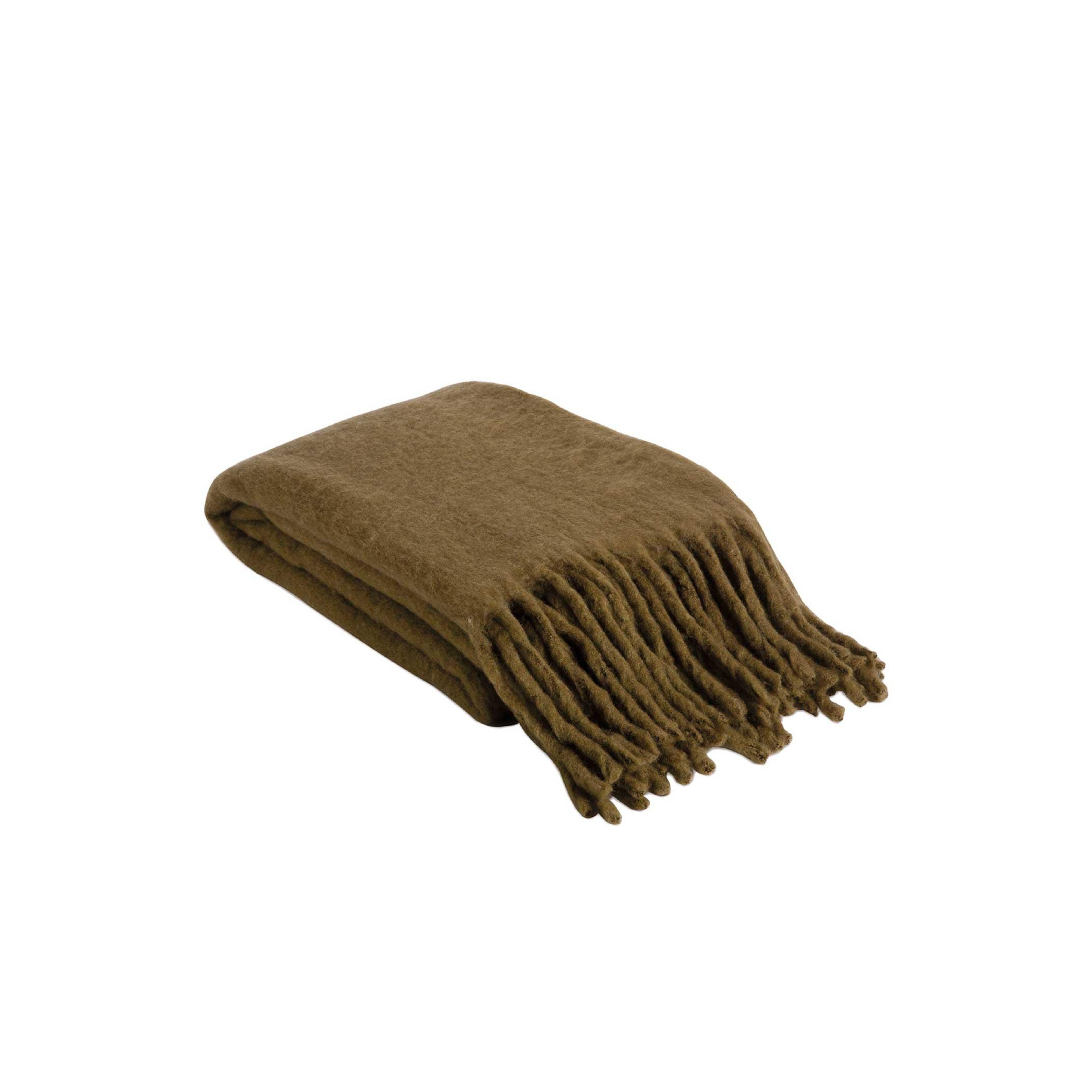 Green wool blanket for sofa