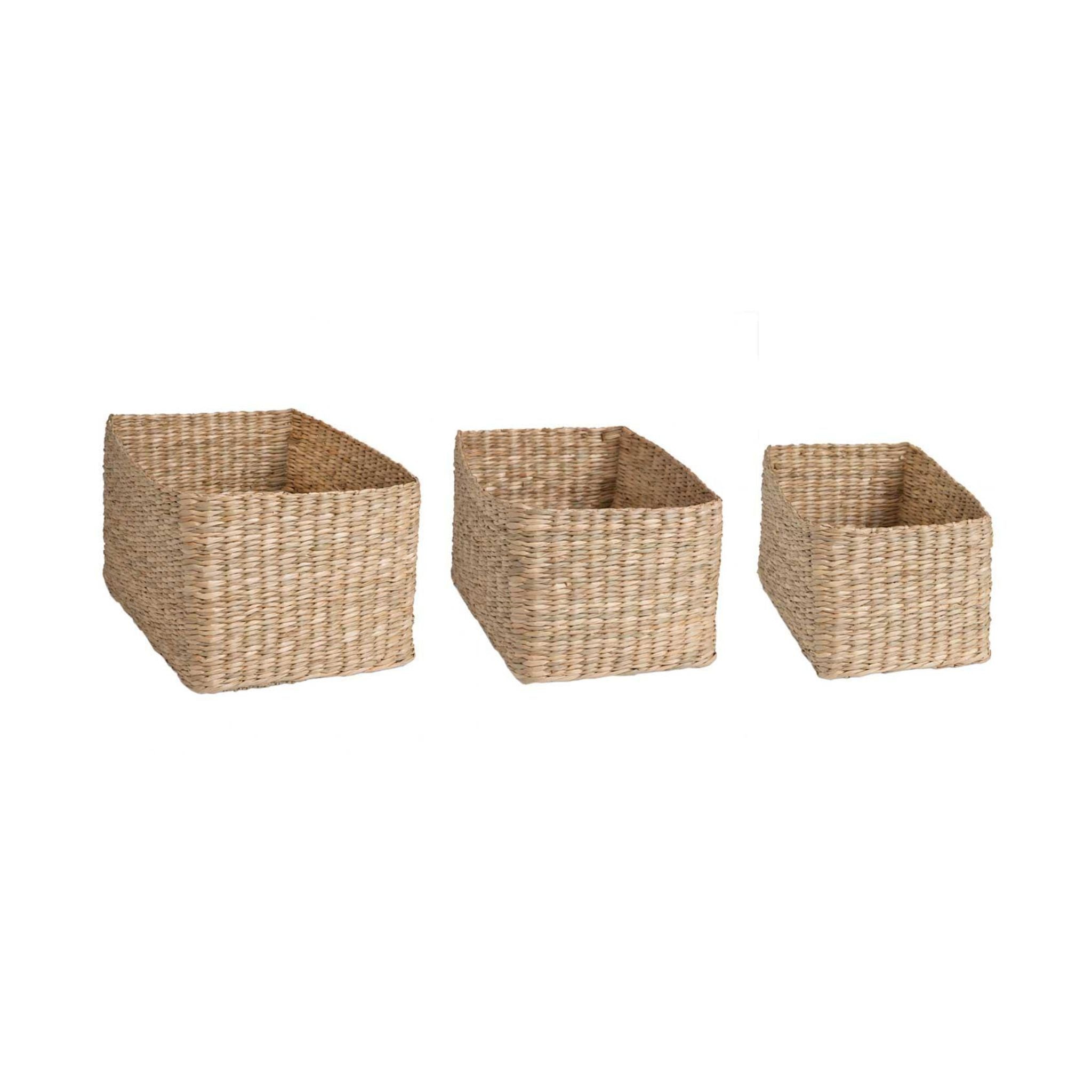Set de 3 cestas de organización de fibra natural