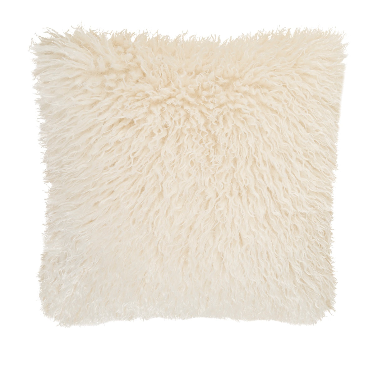 Cojín de pelo blanco Mongolian 50x50
