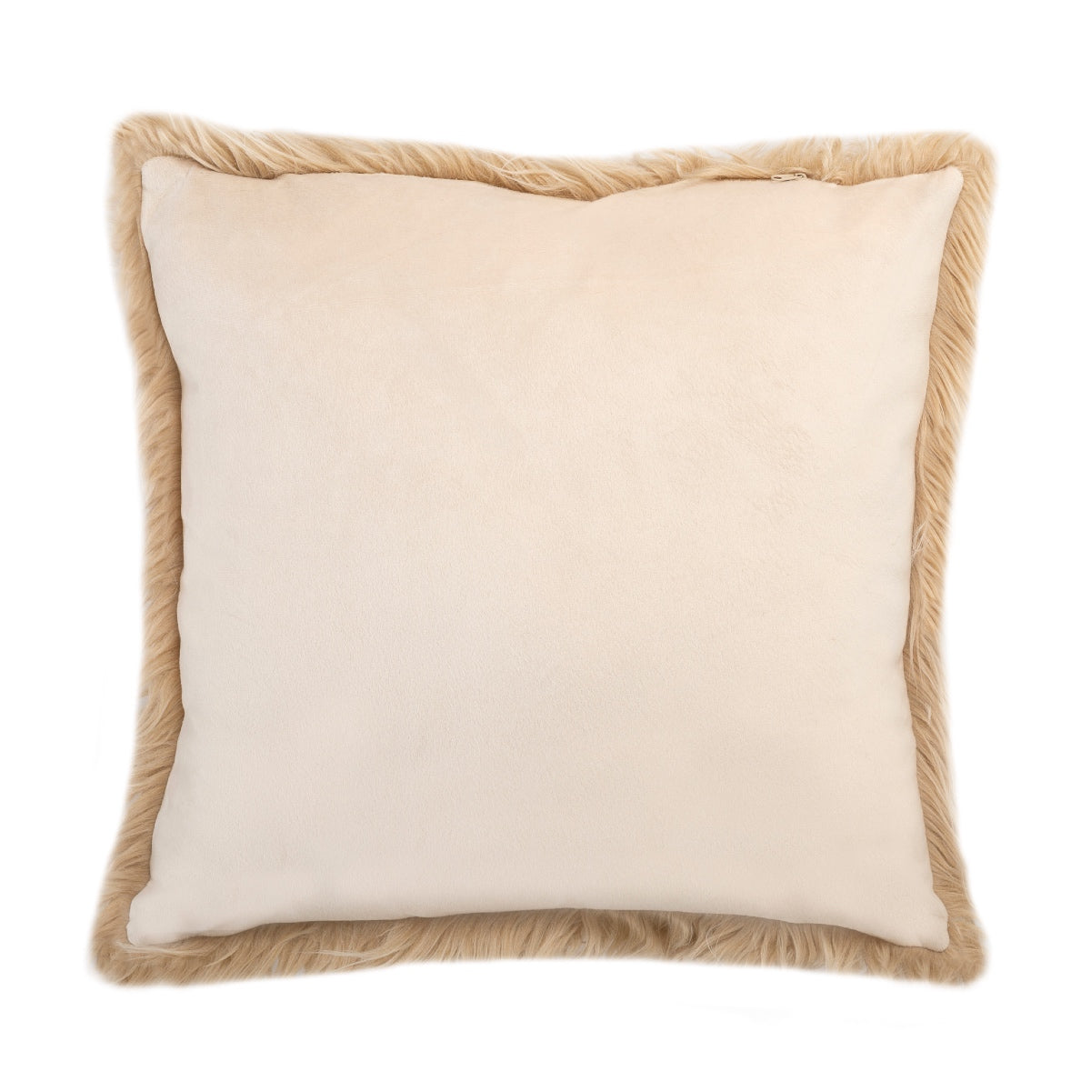 Cojín cuadrado beige de pelo Mongolian 50x50
