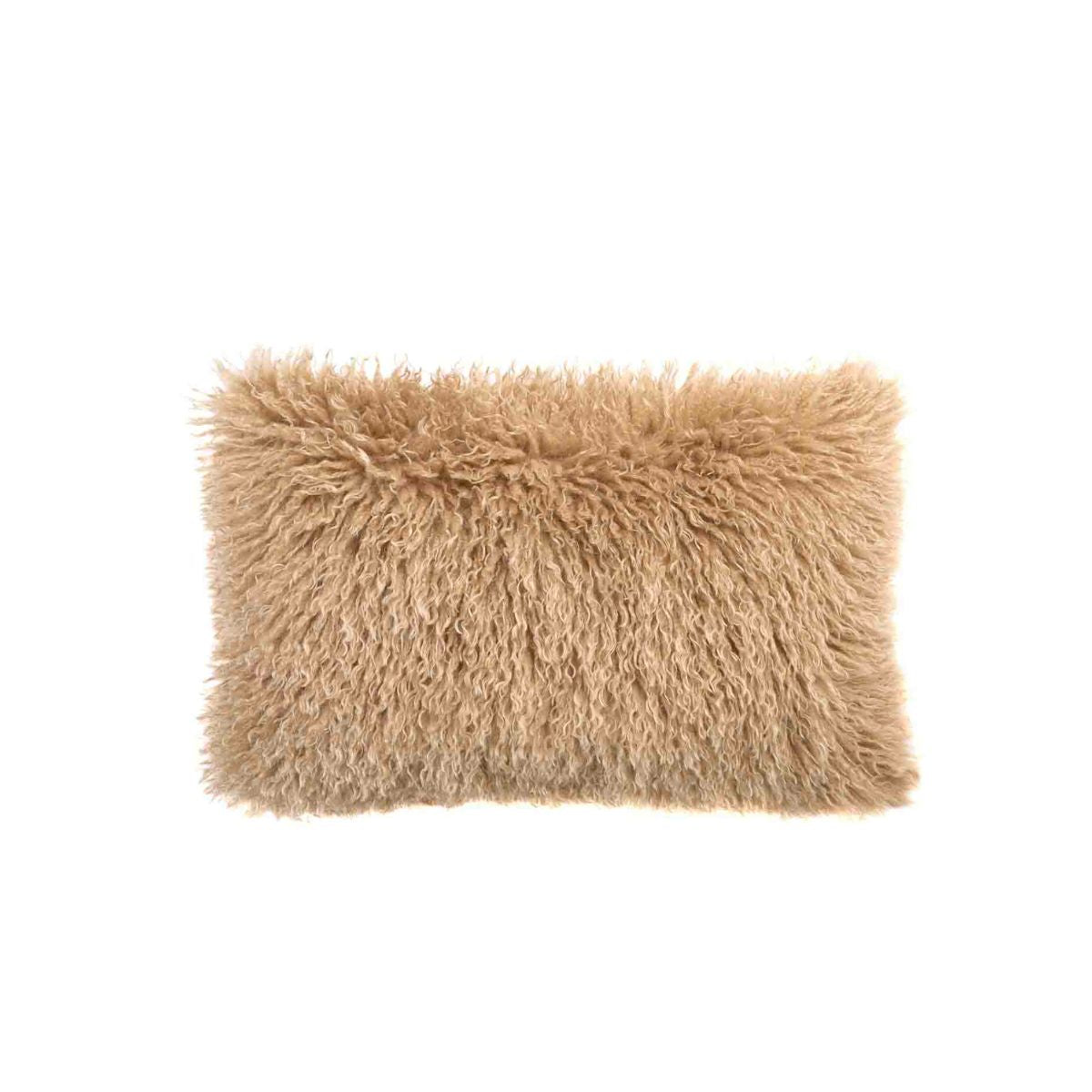 Cojín beige de pelo Mongolian 40x60