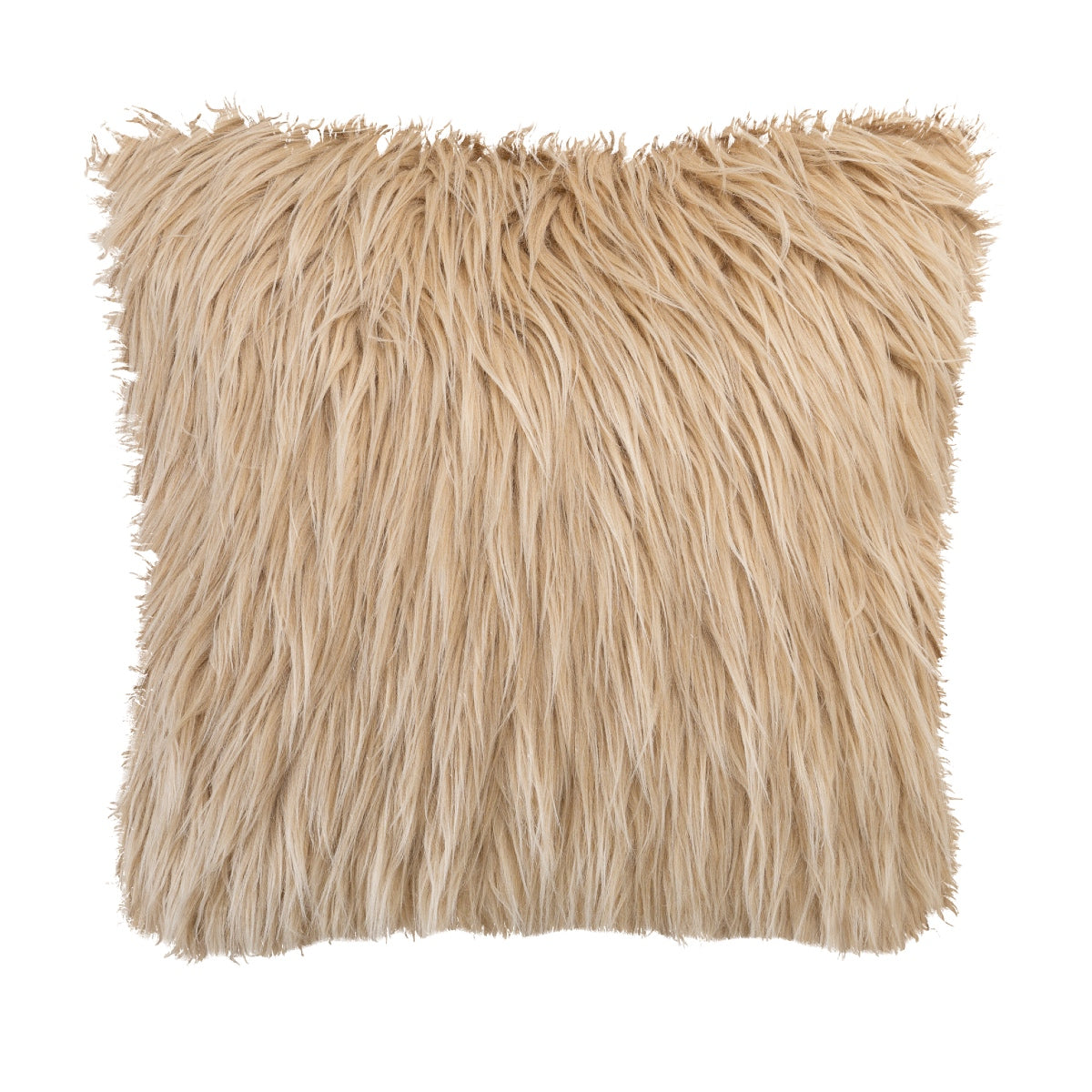 Cojín cuadrado de pelo beige 50x50