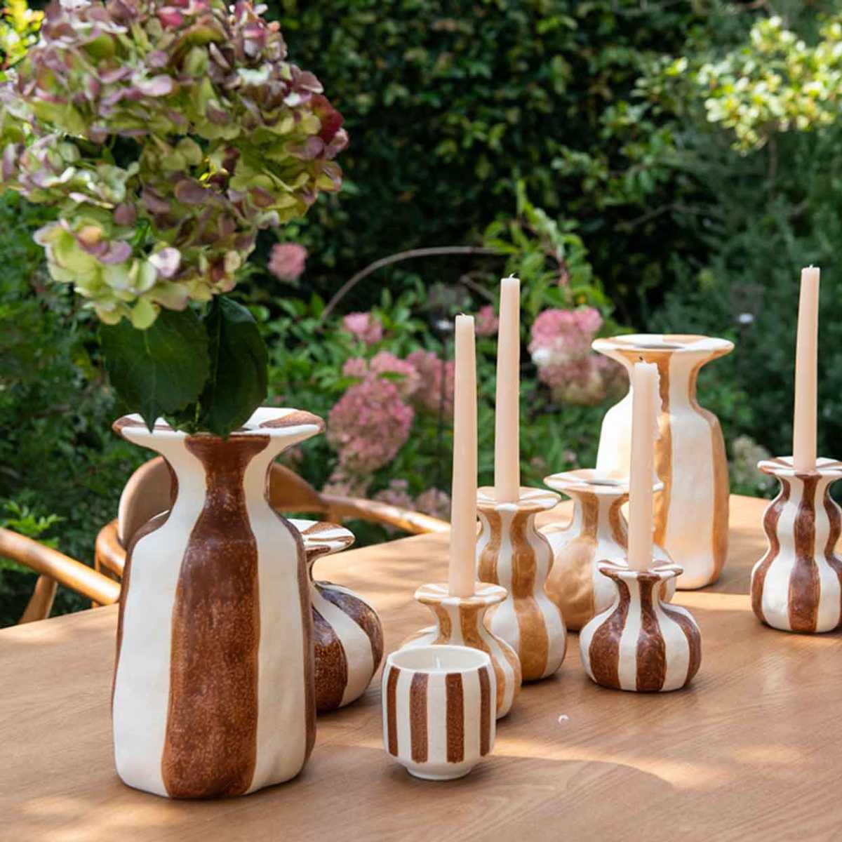 Jarrón de rayas de cerámica Puglia 26 cm