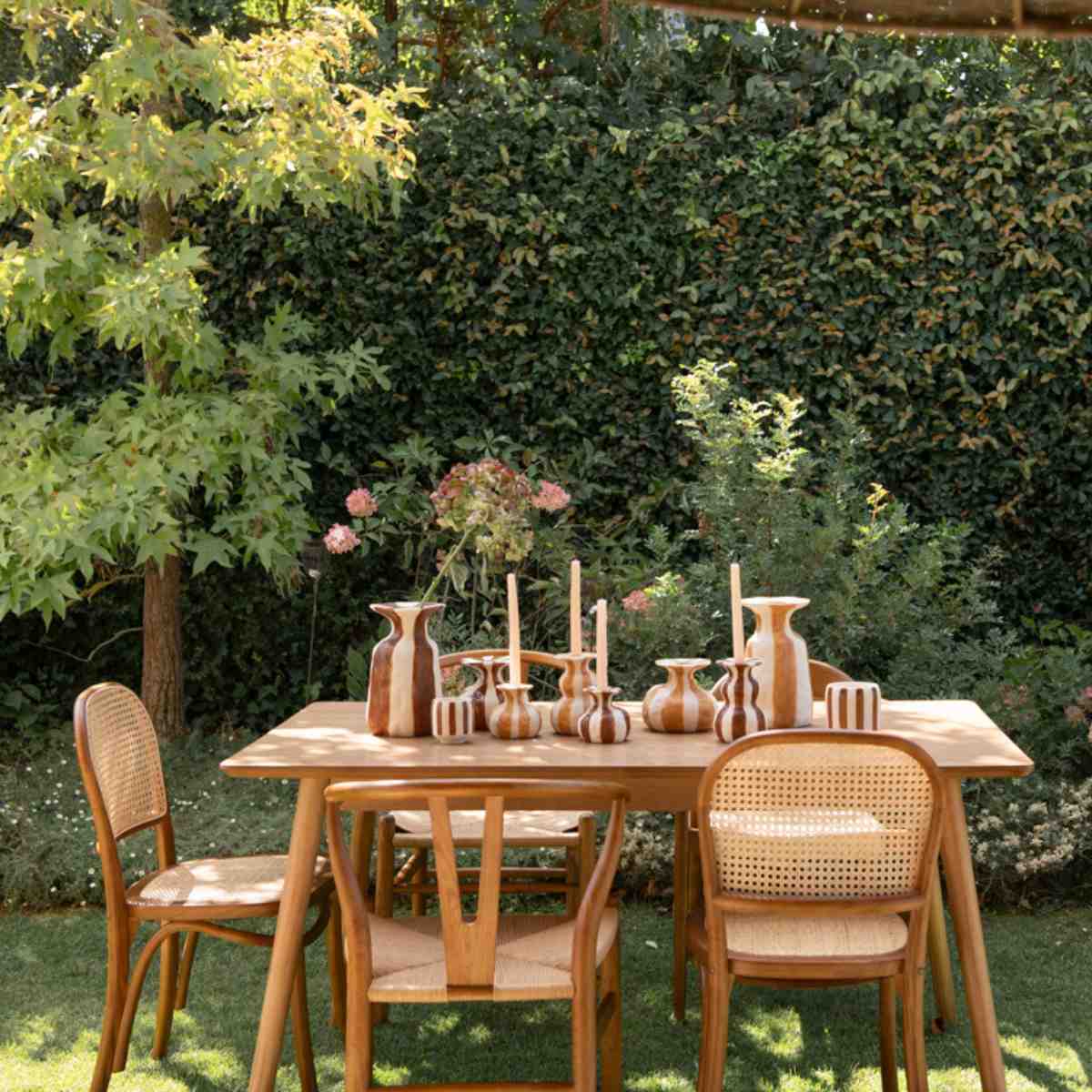 Jarrón de rayas de cerámica Puglia 26 cm