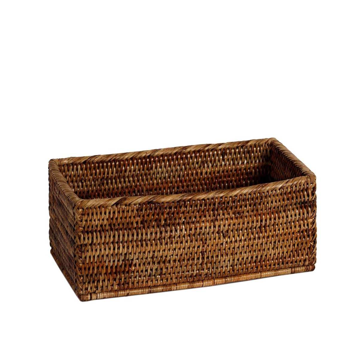 Cesta de organización de ratán marrón