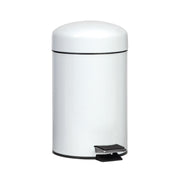 Papelera de baño blanca de metal