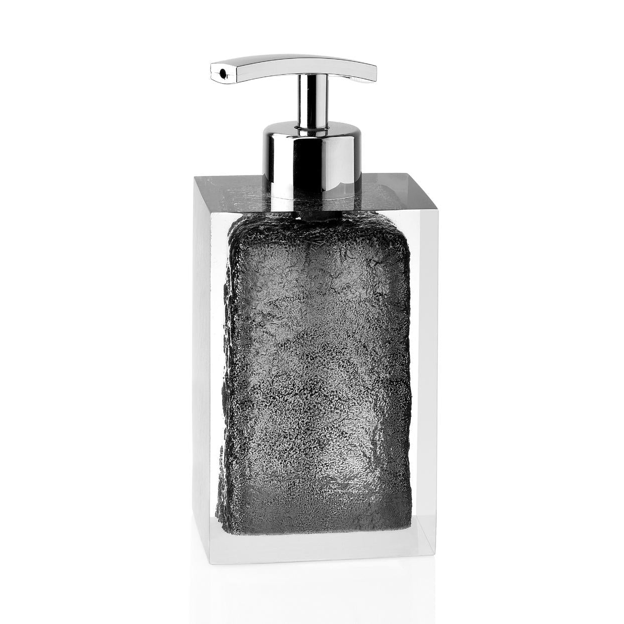 Black resin bathroom dispenser