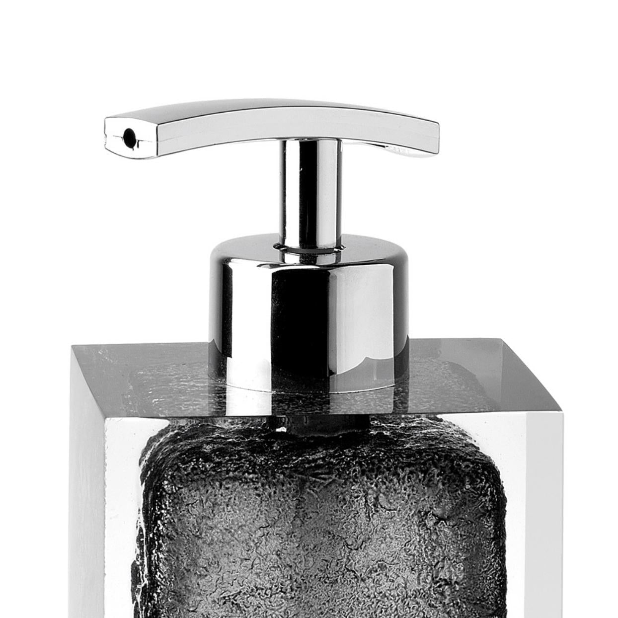 Black resin bathroom dispenser