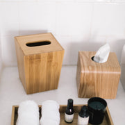 Brown bamboo tissue box