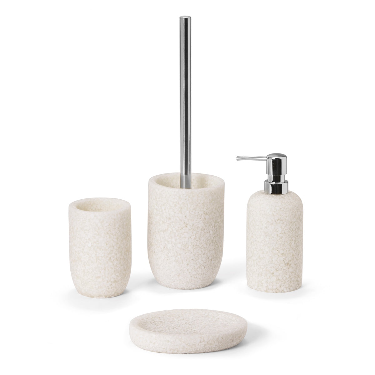 Jabonera de baño de resina blanca