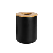Papelera nórdica de baño negra de bambú