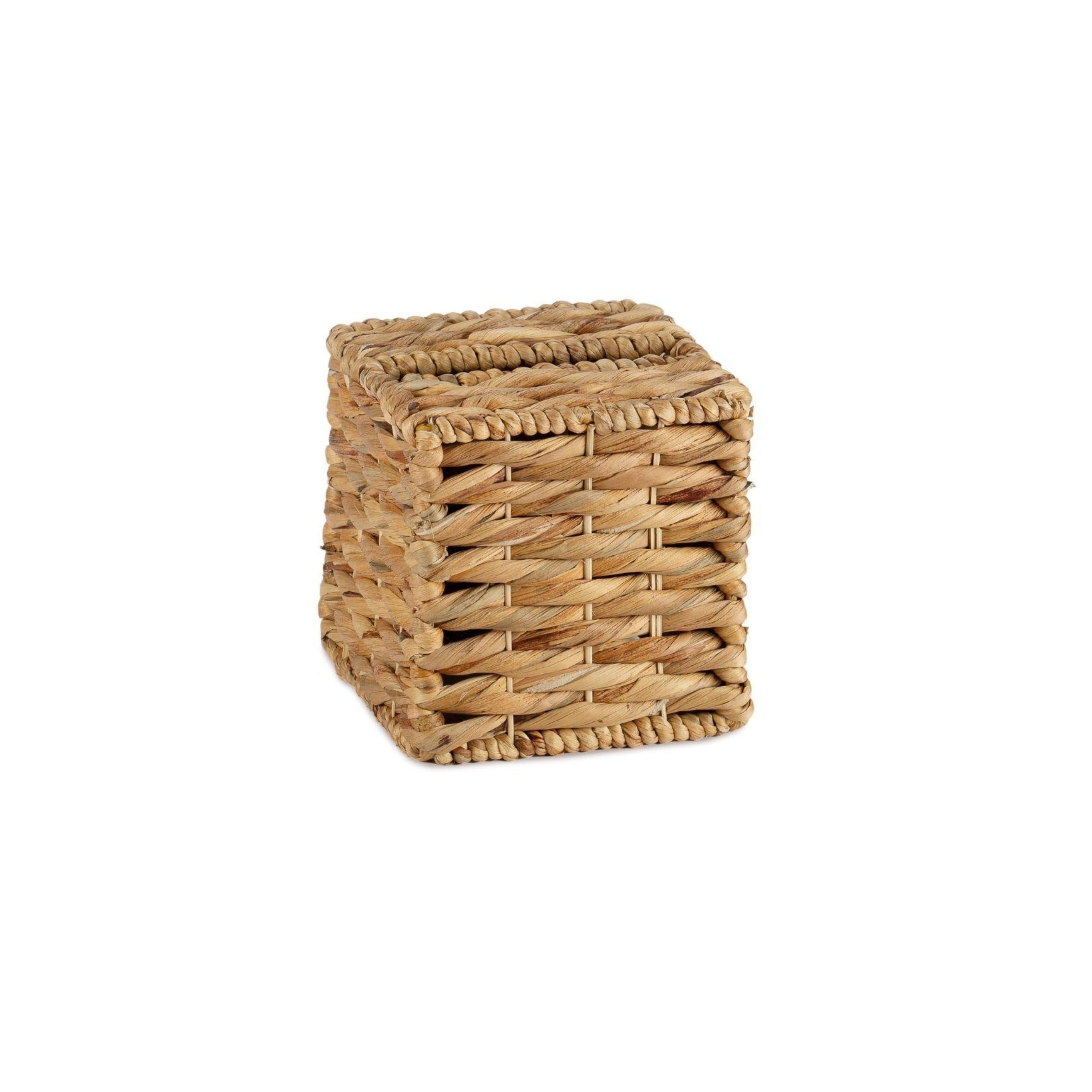 Caja para pañuelos de fibra natural cuadrada